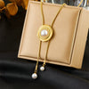 Wholesale Necklace Stainless Steel Flower Bow Tie Pattern Irregular Round Pendant Electroplating Design For Women