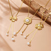 Wholesale Necklace Stainless Steel Flower Bow Tie Pattern Irregular Round Pendant Electroplating Design For Women