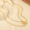 Wholesale Necklace Stainless Steel French Retro Style Geometric Pattern Electroplated For Women