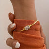 Wholesale Necklace Stainless Steel Geometric Braided Chain Mixed Gemstone Setting 18K Gold Plated
