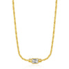 Wholesale Necklace Stainless Steel Geometric Braided Chain Mixed Gemstone Setting 18K Gold Plated