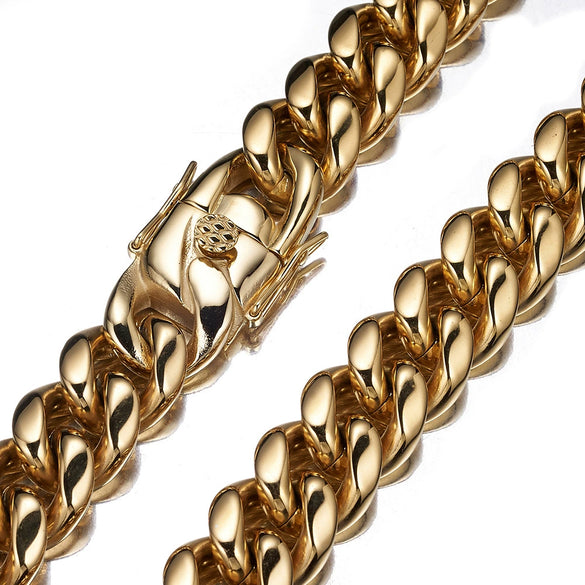 Wholesale Necklace Stainless Steel Geometric Cuban Chain Faucet Buckle Unisex Personality Style