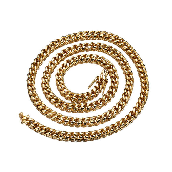 Wholesale Necklace Stainless Steel Geometric Cuban Chain Faucet Buckle Unisex Personality Style