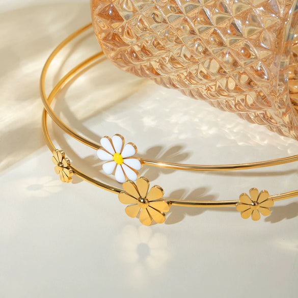 Wholesale Necklace Stainless Steel Geometric Daisy Design Jewelry For Women