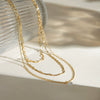 Wholesale Necklace Stainless Steel Geometric Electroplating Twist Ochain Pendant Threelayer