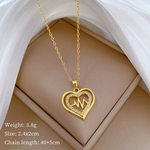 Wholesale Necklace Stainless Steel Geometric Style Copper Pendant For Women
