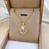 Wholesale Necklace Stainless Steel Geometric Style Hollow Shell Pearl Full Diamond Unisex