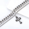 Wholesale Necklace Stainless Steel Geometric Vintage Punk Double Layer Snake Bone Chain Cross For Men With Oil Treatment