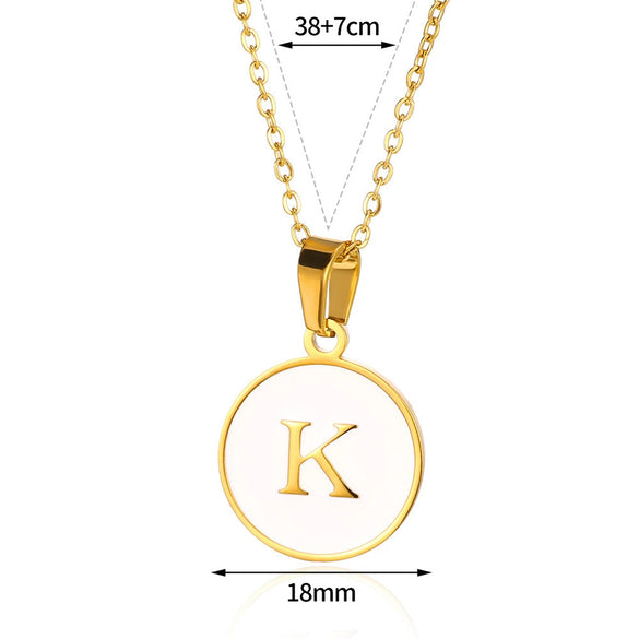 Wholesale Necklace Stainless Steel Gold Ochain Letter Pendant Electroplating Style