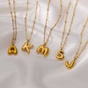 Wholesale Necklace Stainless Steel Gold Plated Letter Pendant Unisex