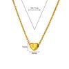 Wholesale Necklace Stainless Steel Gold Plated Love Letter Peach Heart Shaped For Women