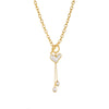 Wholesale Necklace Stainless Steel Gold Plated Retro Pearl Love Ot Buckle Chain Tassel Fashion Style