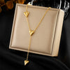 Wholesale Necklace Stainless Steel Goldplated Pearl Love Eyes Butterfly Pendant Heart Shape