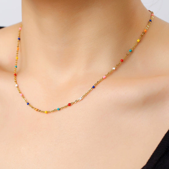 Wholesale Necklace Stainless Steel Handmade O Word Chain Geometric Style For Women