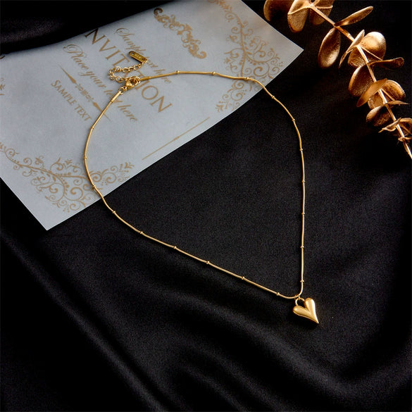 Wholesale Necklace Stainless Steel Heart Shape Electroplating Cold Style Versatile For Women