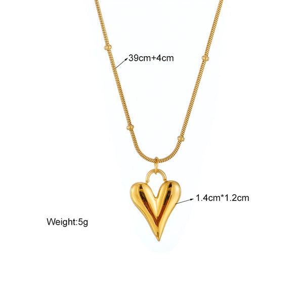 Wholesale Necklace Stainless Steel Heart Shape Electroplating Cold Style Versatile For Women