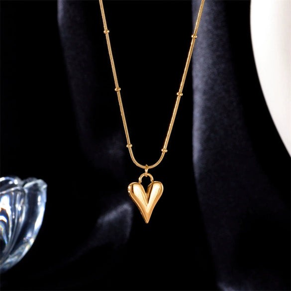 Wholesale Necklace Stainless Steel Heart Shape Electroplating Cold Style Versatile For Women
