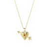 Wholesale Necklace Stainless Steel Heart Shape 18K Gold Electroplated Mixed Gem Inlay For Women