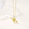 Wholesale Necklace Stainless Steel Heart Shape 18K Gold Electroplated Mixed Gem Inlay For Women