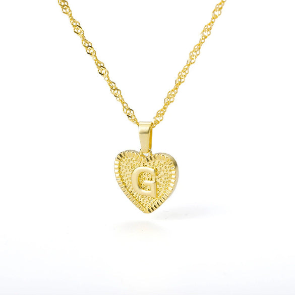 Wholesale Necklace Stainless Steel Hiphop Style Love Heart Letter Pendant Chain