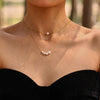 Wholesale Necklace Stainless Steel Imitation Pearl Geometric Style Electroplated For Women
