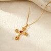 Wholesale Necklace Stainless Steel 18K Gold Geometric Cross Pendant Electroplated For Women