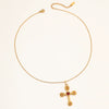 Wholesale Necklace Stainless Steel 18K Gold Geometric Cross Pendant Electroplated For Women