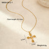 Wholesale Necklace Stainless Steel 18K Gold Geometric Cross Pendant Electroplated For Women