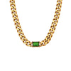 Wholesale Necklace Stainless Steel 18K Gold Plated Geometric Microencrusted Color Zirconium For Women