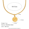 Wholesale Necklace Stainless Steel 18K Gold Plated Geometric Sun Pendant Square Pearl Chain For Women