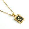 Wholesale Necklace 316L Stainless Steel 18K Gold Plated Letter Square Pendant For Women