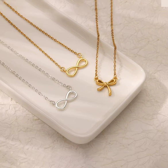 Wholesale Necklace Stainless Steel 18K Goldplated Geometric Eternal Infinity 8Shaped Pendant For Women