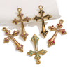 Wholesale Necklace Stainless Steel 18K Plated Dripping Oil Cross Baroque Punk Style