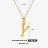 Wholesale Necklace Stainless Steel Letter Square Electroplated Women's