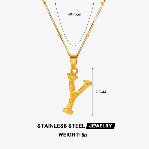 Wholesale Necklace Stainless Steel Letter Square Electroplated Women's