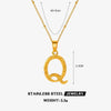 Wholesale Necklace Stainless Steel Letter Square Electroplated Women's