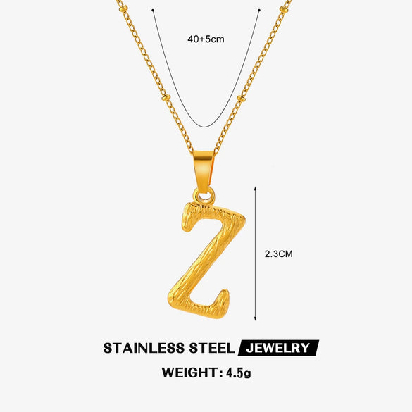 Wholesale Necklace Stainless Steel Letter Square Electroplated Women's