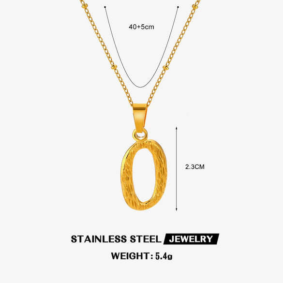 Wholesale Necklace Stainless Steel Letter Square Electroplated Women's