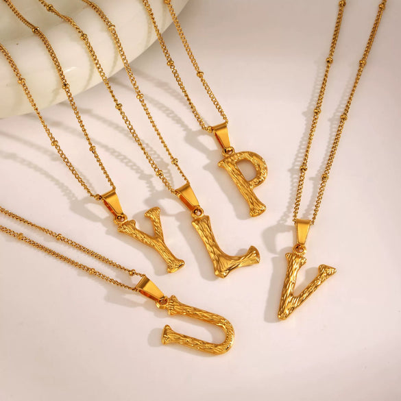 Wholesale Necklace Stainless Steel Letter Square Electroplated Women's
