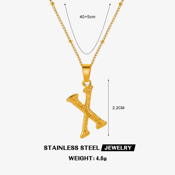 Wholesale Necklace Stainless Steel Letter Square Electroplated Women's