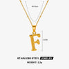 Wholesale Necklace Stainless Steel Letter Square Electroplated Women's