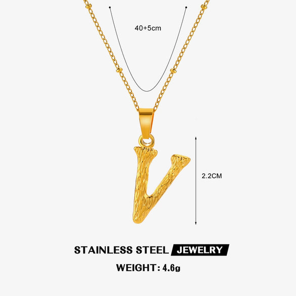 Wholesale Necklace Stainless Steel Letter Square Electroplated Women's