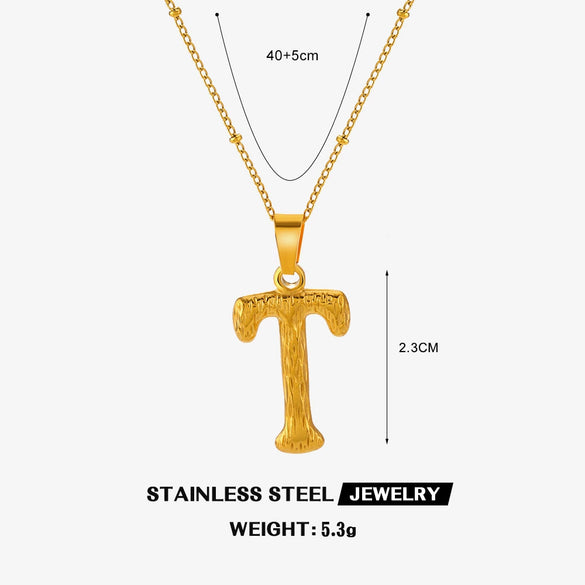 Wholesale Necklace Stainless Steel Letter Square Electroplated Women's