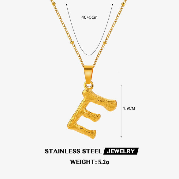 Wholesale Necklace Stainless Steel Letter Square Electroplated Women's