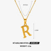 Wholesale Necklace Stainless Steel Letter Square Electroplated Women's