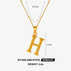 Wholesale Necklace Stainless Steel Letter Square Electroplated Women's