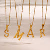 Wholesale Necklace Stainless Steel Letter Square Electroplated Women's