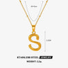 Wholesale Necklace Stainless Steel Letter Square Electroplated Women's