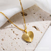 Wholesale Necklace Stainless Steel Light Luxury Heart Shape Butterfly Pendant Water Wave Chain Electroplated