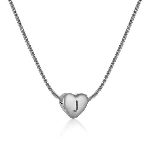 Wholesale Necklace Stainless Steel Love Heart Design Snake Chain With Letters Polishing For Women